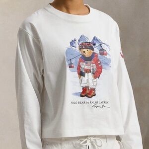 Polo Ralph Lauren Team USA Polo Bear Long Sleeve Graphic T-Shirt NWT